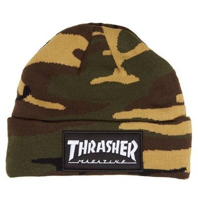 Thrasher Magazine Czapka zimowa beanie Logo Patch camo