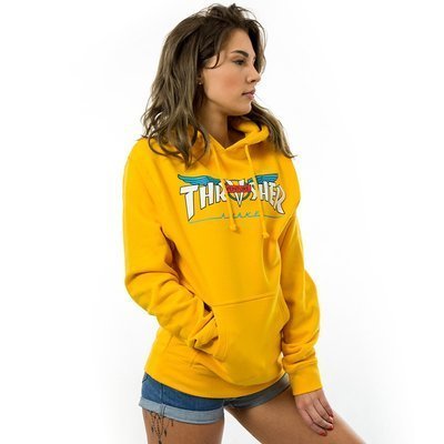 Thrasher x Venture Bluza damska z kapturem hoody Collab Gold