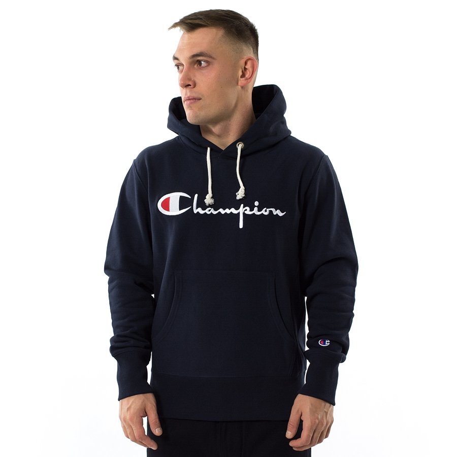 Bluza męska Champion hoody Reverse Weave Hoodie navy (210967/F17/BS501