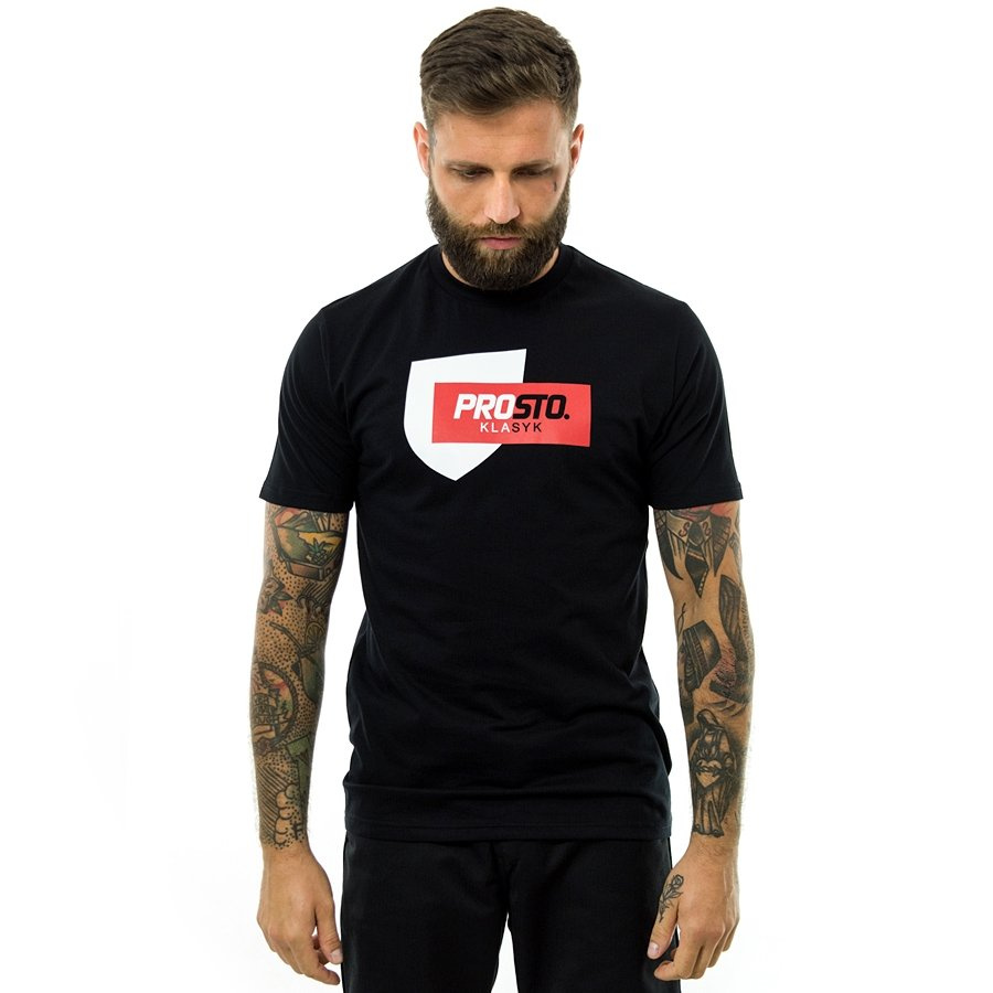 Koszulka męska Prosto Klasyk tshirt Brand black Black ODZIEŻ I