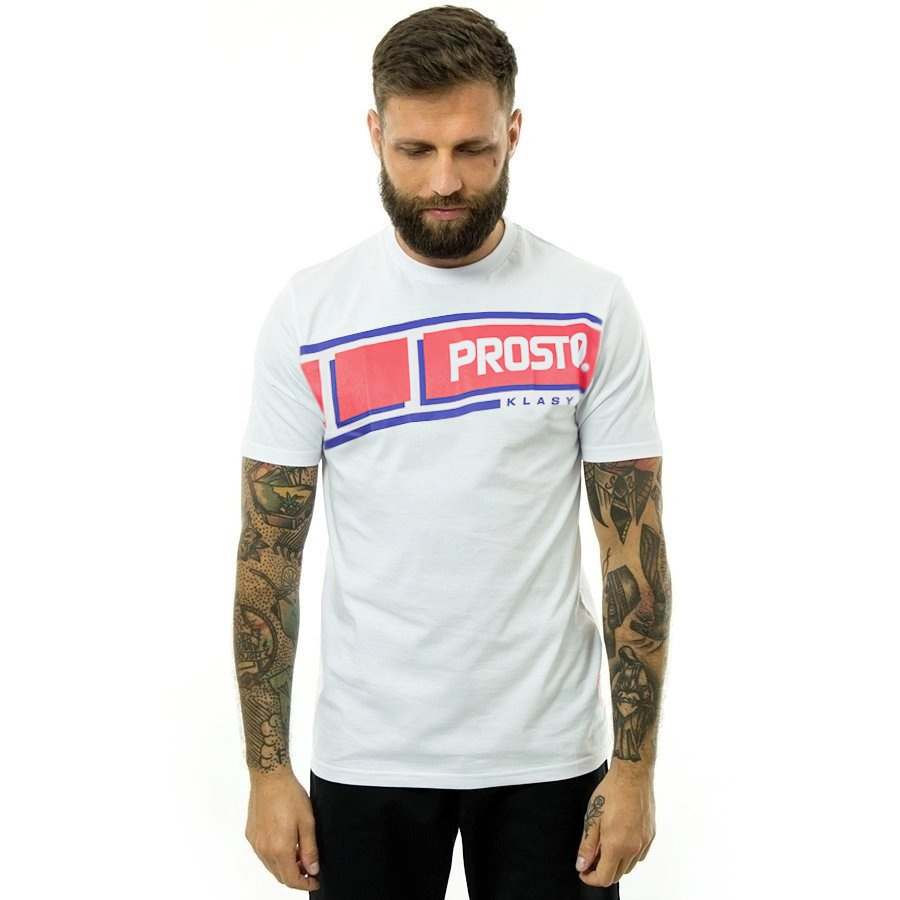 Koszulka męska Prosto Klasyk tshirt Hama white White ODZIEŻ I