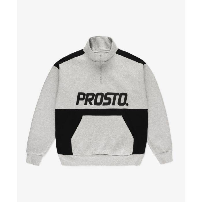  Prosto Klasyk bluza męska half zip crewneck Wulk grey/black