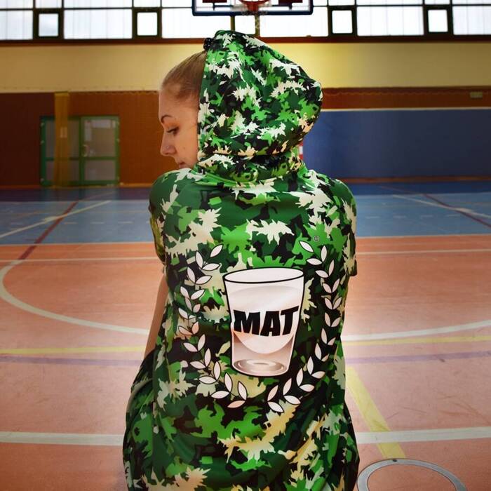  Proton x Melanżowe Akcesoria Tekstylne x MAT Wear bluza damska z kapturem Tech Zip Hoody Bottle Camo 