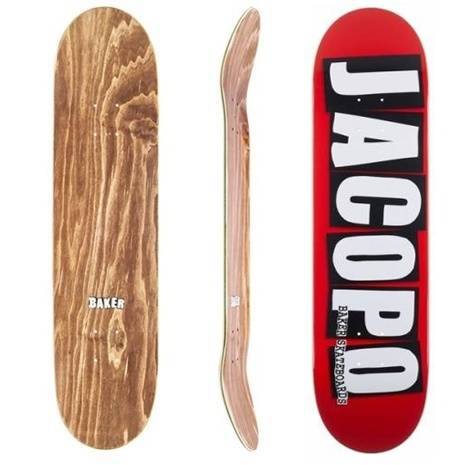 Blat do deskorolki Baker Skateboards deck JC Jacopo Logo red 8.25" x 31.875"