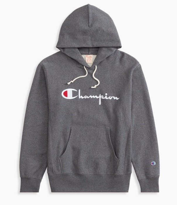 Bluza męska Champion Reverse Weave hoody Emb. Script Logo dark grey heather (212574/F19/EM519)