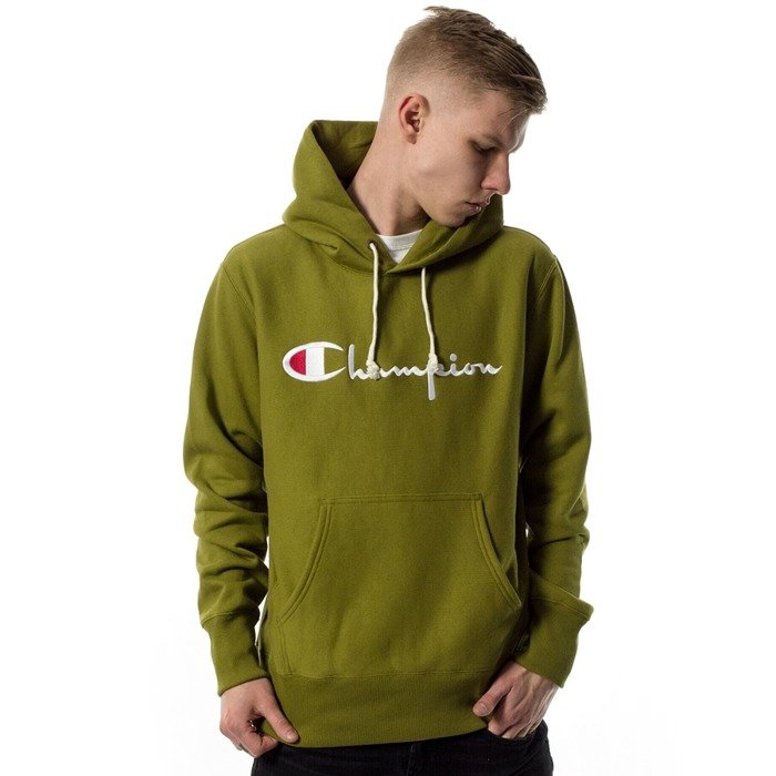 Bluza męska Champion Reverse Weave hoody Emb. Script Logo khaki (212574/F19/GS543)