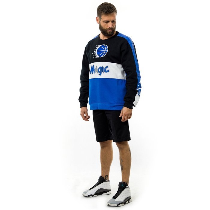 Bluza męska Mitchell and Ness crewneck Leading Scorer Fleece Orlando Magic black / blue