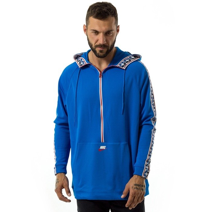 Bluza męska Nike hoody NSW Taped Half Zip Hooded Poly blue (AJ2296-465)
