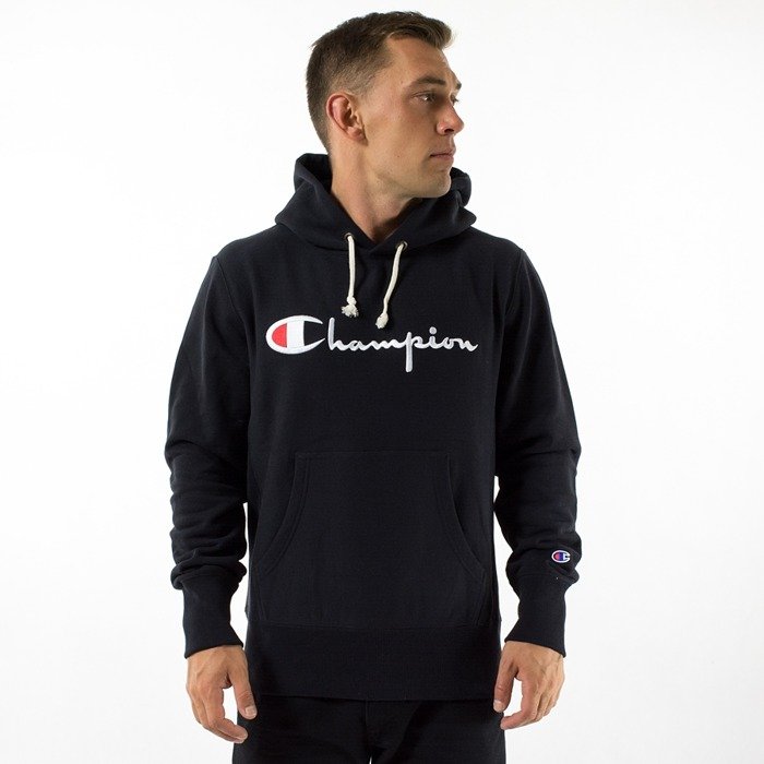 Champion Bluza męska z kapturem Reverse Weave hoody Emb. Script Logo black (215210/KK001)  