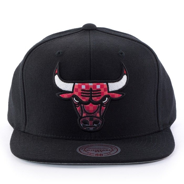 Czapka z daszkiem Mitchell and Ness snapback Easy Three Digital XL Chicago Bulls black