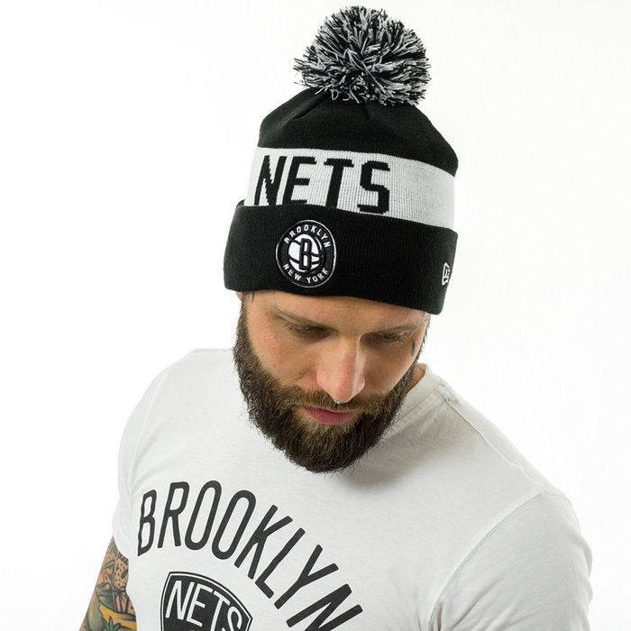 Czapka zimowa New Era Team Tonal Knit Brooklyn Nets black M / white