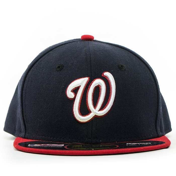 Dziecięca czapka z daszkiem New Era fitted cap 59FIFTY Authentic Performance MLB Washington Nationals navy / red