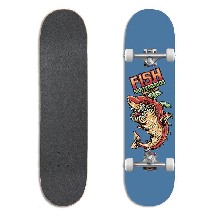 Fish Skateboards Deskorolka kompletna skateboard Beginner Zack blue 8" x 32.125"
