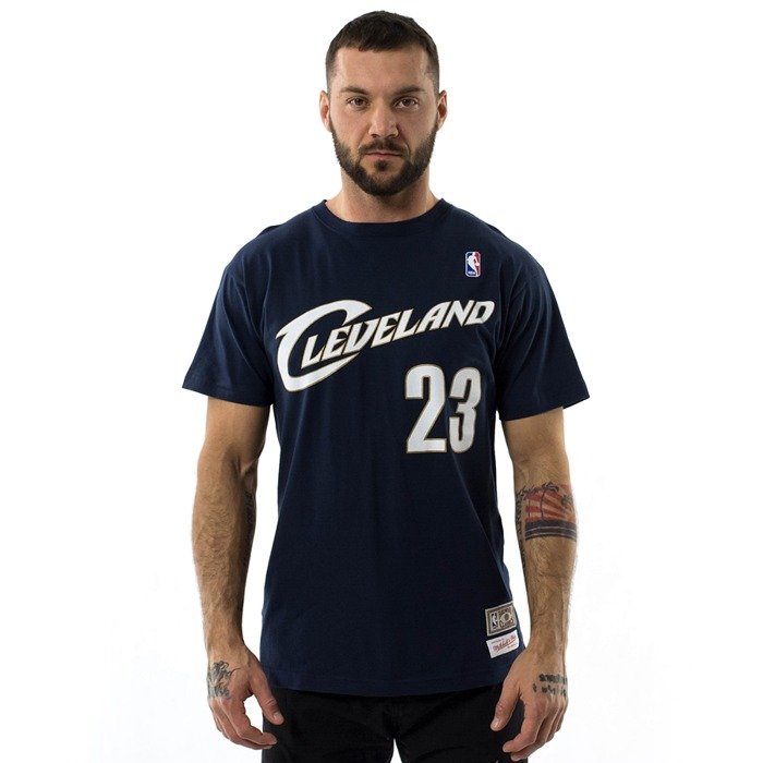 Koszulka męska Mitchell and Ness t-shirt LeBron #23 Player Name & Number Cleveland Cavaliers navy