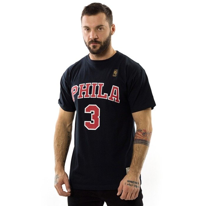 Koszulka męska Mitchell and Ness t-shirt Player Name & Number Traditional Allen Iverson Philadelphia 76ers black / red