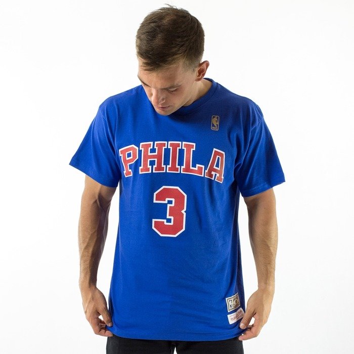 Koszulka męska Mitchell and Ness t-shirt Player Name & Number Traditional Allen Iverson Philadelphia 76ers royal