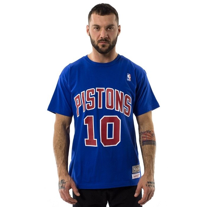 Koszulka męska Mitchell and Ness t-shirt Rodman #10 Player Name & Number Detroit Pistons blue
