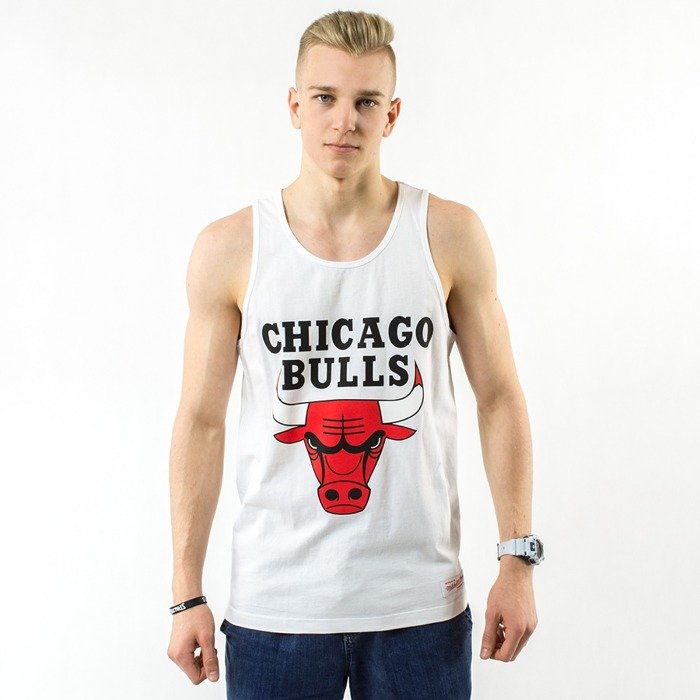 Koszulka męska Mitchell and Ness tank top Team Logo Chicago Bulls white