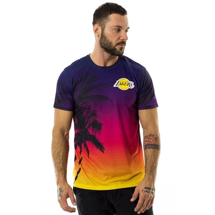 Koszulka męska New Era t-shirt Coastal Heat Allover Print Los Angeles Lakers mc