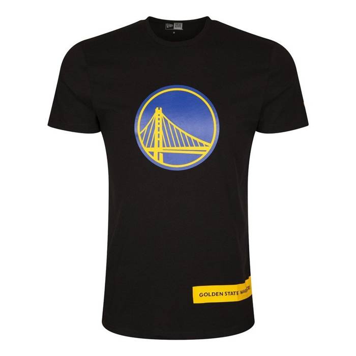 Koszulka męska New Era t-shirt Wordmark Block NBA Golden State Warriors black