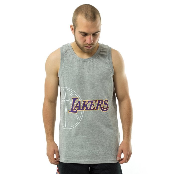Koszulka męska New Era tank top NBA Graphic Los Angeles Lakers grey 
