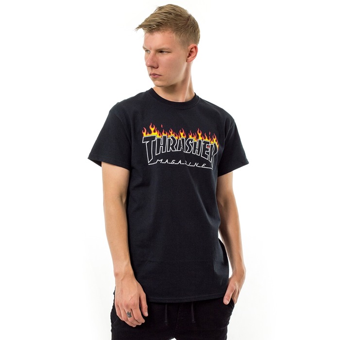Koszulka męska Thrasher t-shirt Scorched Outline black N