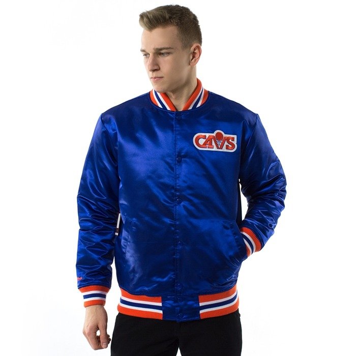 Kurtka męska Mitchell and Ness NBA Satin Jacket Cleveland Cavaliers royal