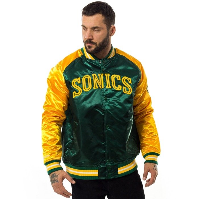 Kurtka męska Mitchell and Ness NBA Tough Season Satin Jacket Seattle SuperSonics green / yellow