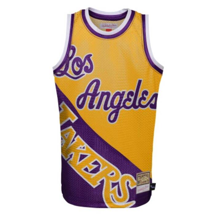 Mitchell and Ness koszulka koszykarska Big Face 5.0 Tank Top NBA Los Angeles Lakers purple-yellow (kolekcja młodzieżowa)