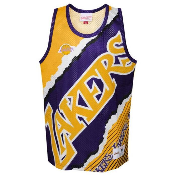 Mitchell and Ness koszulka koszykarska Big Face Jumbotron Mesh Tank Top NBA Los Angeles Lakers purple-yellow (kolekcja młodzieżowa)