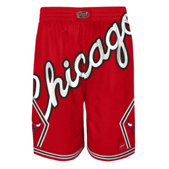 Mitchell and Ness spodenki koszykarskie męskie NBA Big Face Sublimation Shorts Chicago Bulls red (kolekcja młodzieżowa)