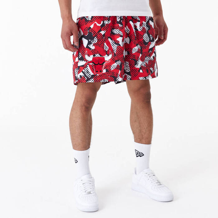 New Era krótkie spodenki męskie NBA Team All Over Print Shorts red