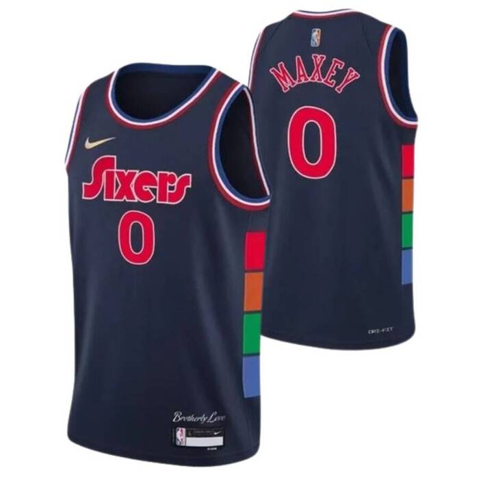 Nike koszulka koszykarska NBA Swingman Jersey Anniversary Diamond Editon Philadelphia 76ers Tyres Maxey navy