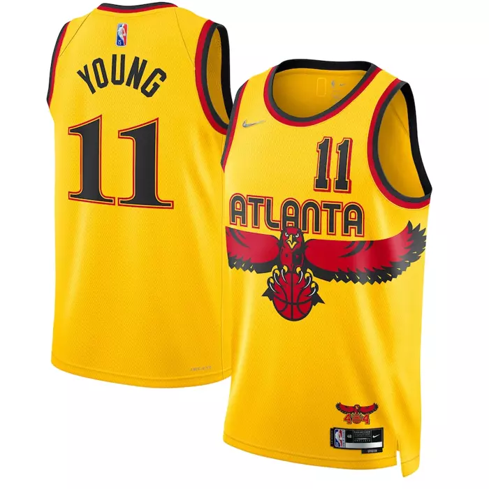 Nike koszulka koszykarska Swingman Jersey NBA City Edition Atlanta Hawks Trae Young yellow (kolekcja młodzieżowa) 