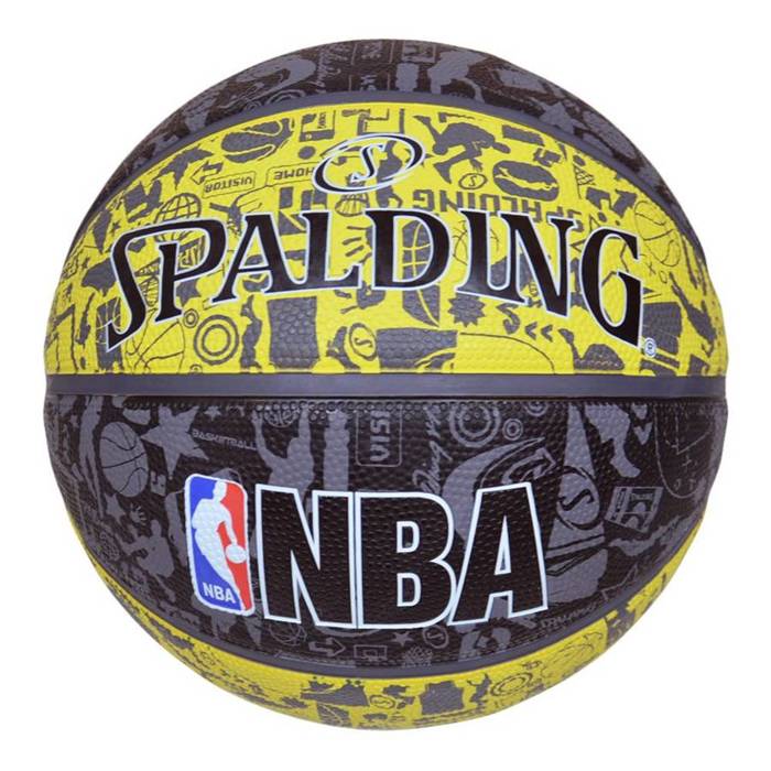 Piłka do koszykówki Spalding ball Graffiti Outdoor yellow / black