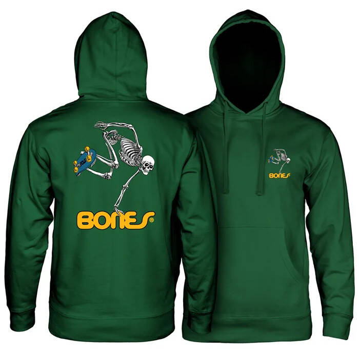 Powell Peralta bluza męska z kapturem Sk8board Skeleton Hooded Sweatshirt forest green