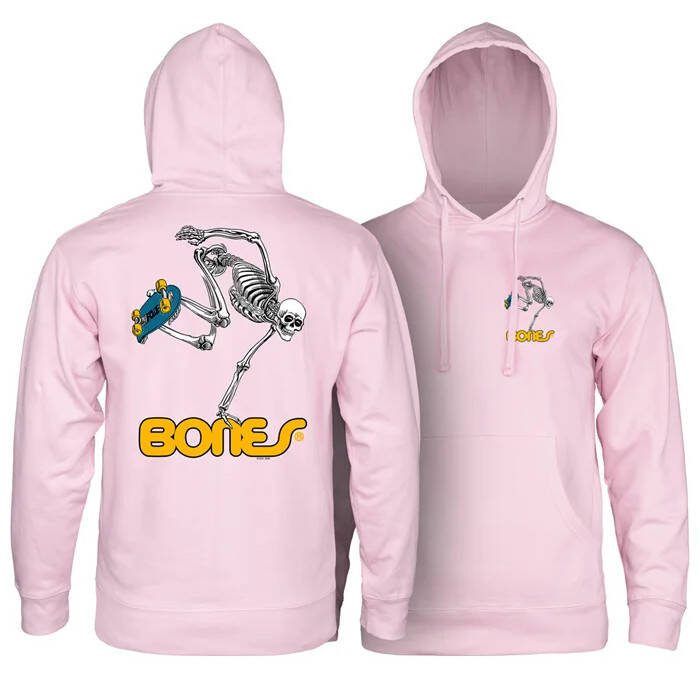 Powell Peralta bluza męska z kapturem Sk8board Skeleton Hooded Sweatshirt light pink