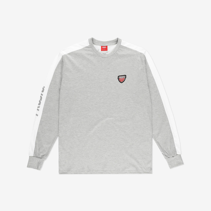 Prosto Klasyk koszulka męska z długim rękawem Longsleeve Backto grey