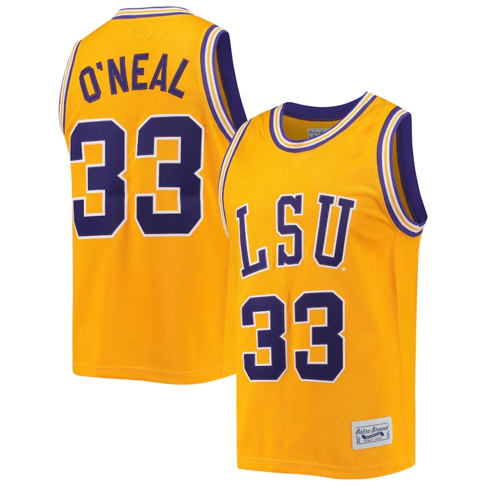 Retro Brand koszulka koszykarska NCAA Commemorative Classic Jersey LSU Tigers Shaquille O'Neal yellow