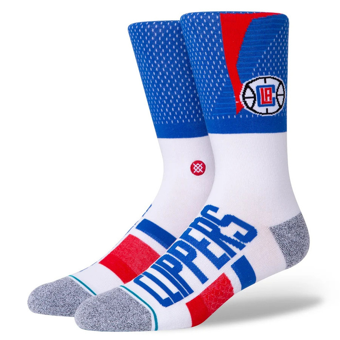 Stance Skarpety koszykarskie socks NBA Los Angeles Clippers Shortcut 2 white / blue / red
