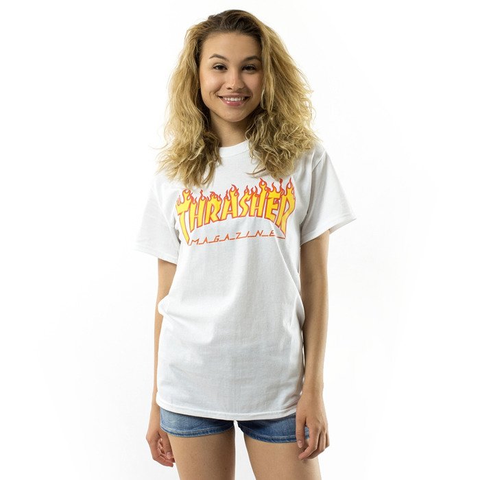 Thrasher Koszulka damska t-shirt WMNS Flame Logo white N