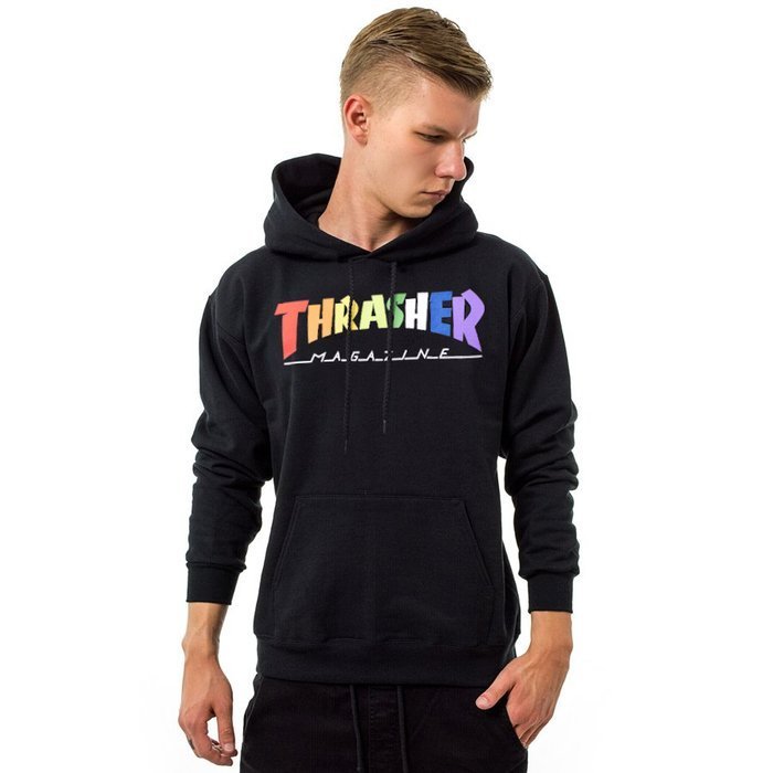 Thrasher Magazine Bluza męska z kapturem  Hoody Rainbow Mag black