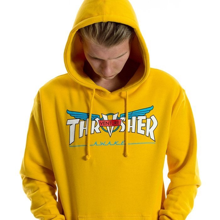 Thrasher x Venture Bluza z kapturem hoody Collab Gold